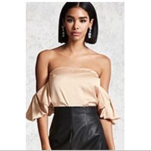 Forever 21 cream off the shoulder top